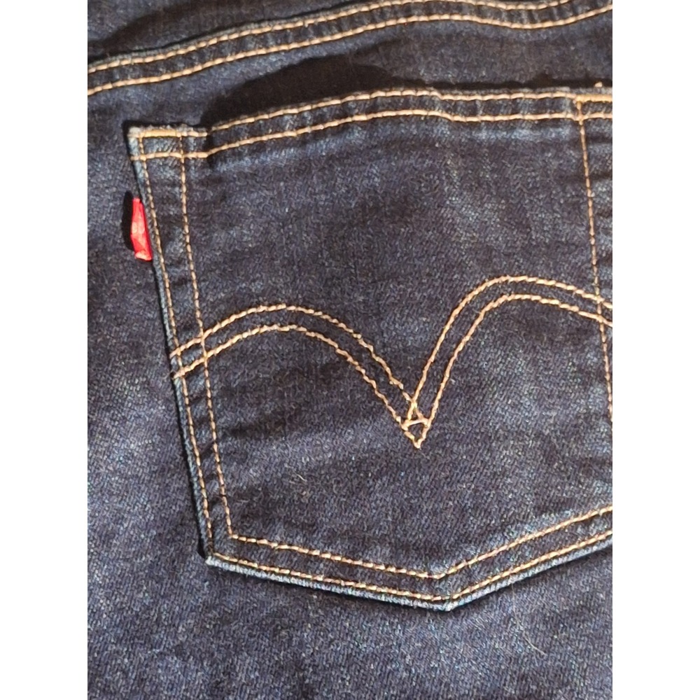 Levis 505 Straight Leg Denim Jeans Dark Wash Classic Style Women's 16M Casual - Picture 7 of 10